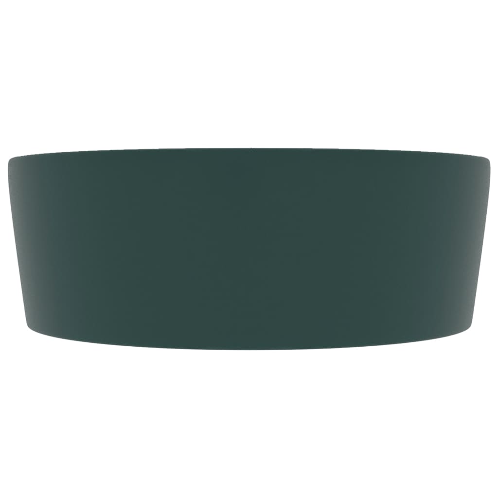 Chiuvetă de lux cu preaplin verde închis mat 36x13 cm ceramică Lando - Lando