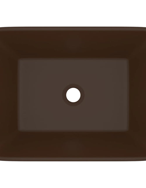 Încărcați imaginea în vizualizatorul Galerie, Chiuvetă de baie lux, maro deschis mat, 41x30x12 cm, ceramică Lando - Lando
