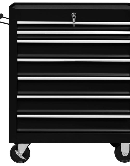 Încărcați imaginea în vizualizatorul Galerie, Cărucior de scule pentru atelier cu 7 sertare, negru Lando - Lando
