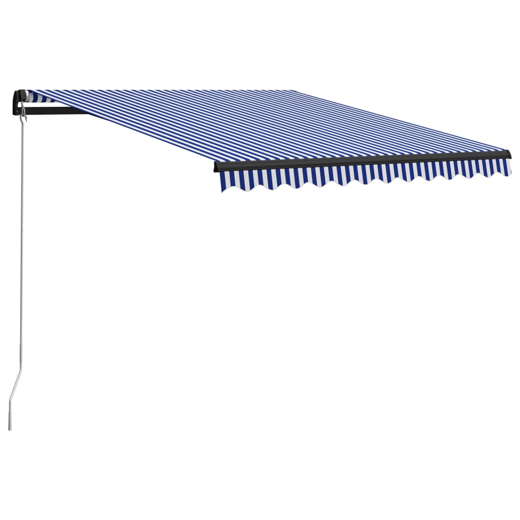 Copertină retractabilă manual, albastru și alb, 300 x 250 cm Lando - Lando