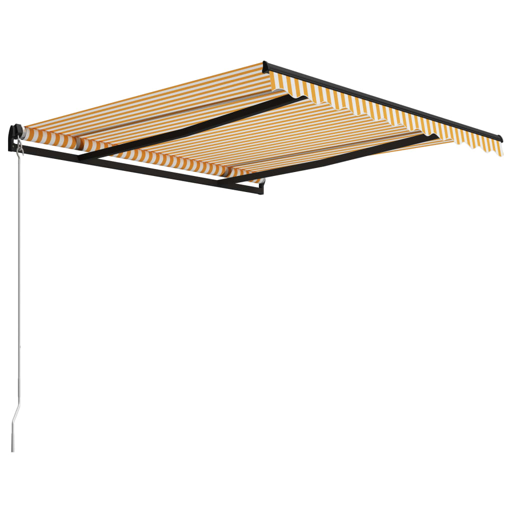 Copertină retractabilă manual, galben și alb, 300 x 250 cm Lando - Lando