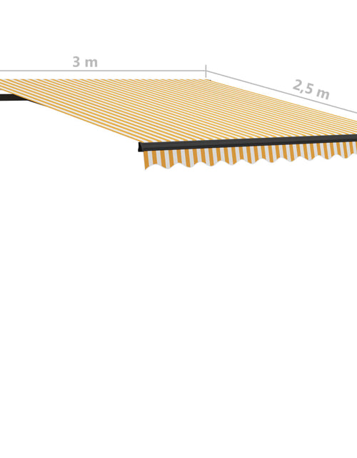 Încărcați imaginea în vizualizatorul Galerie, Copertină retractabilă manual, galben și alb, 300 x 250 cm Lando - Lando
