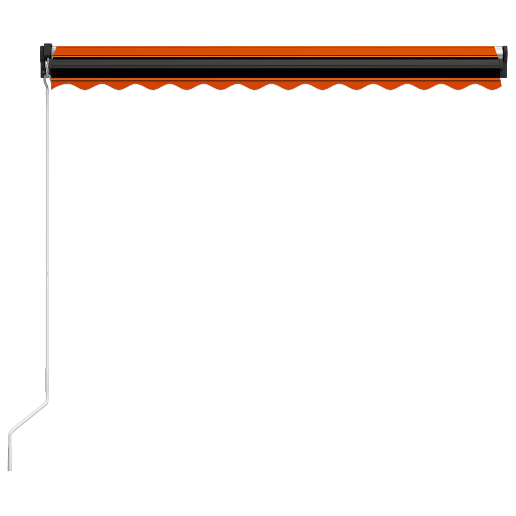 Copertină retractabilă manual LED, portocaliu/maro, 350x250 cm Lando - Lando