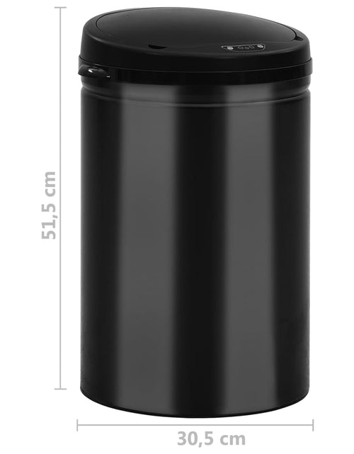 Загрузите изображение в средство просмотра галереи, Coș de gunoi automat cu senzor, 30 L, negru, oțel carbon Lando - Lando
