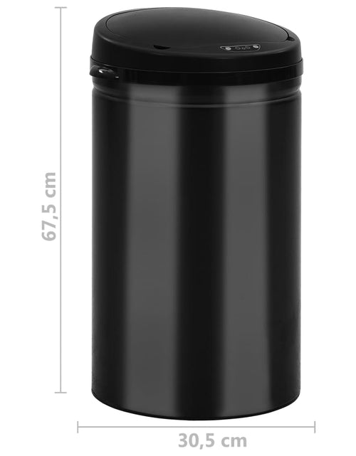 Загрузите изображение в средство просмотра галереи, Coș de gunoi automat cu senzor, 40 L, negru, oțel carbon Lando - Lando
