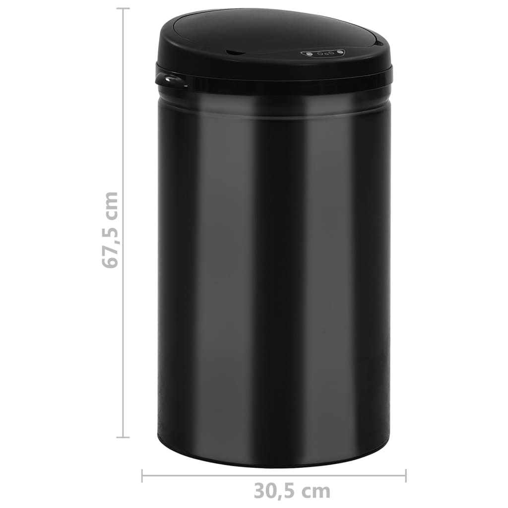 Coș de gunoi automat cu senzor, 40 L, negru, oțel carbon Lando - Lando