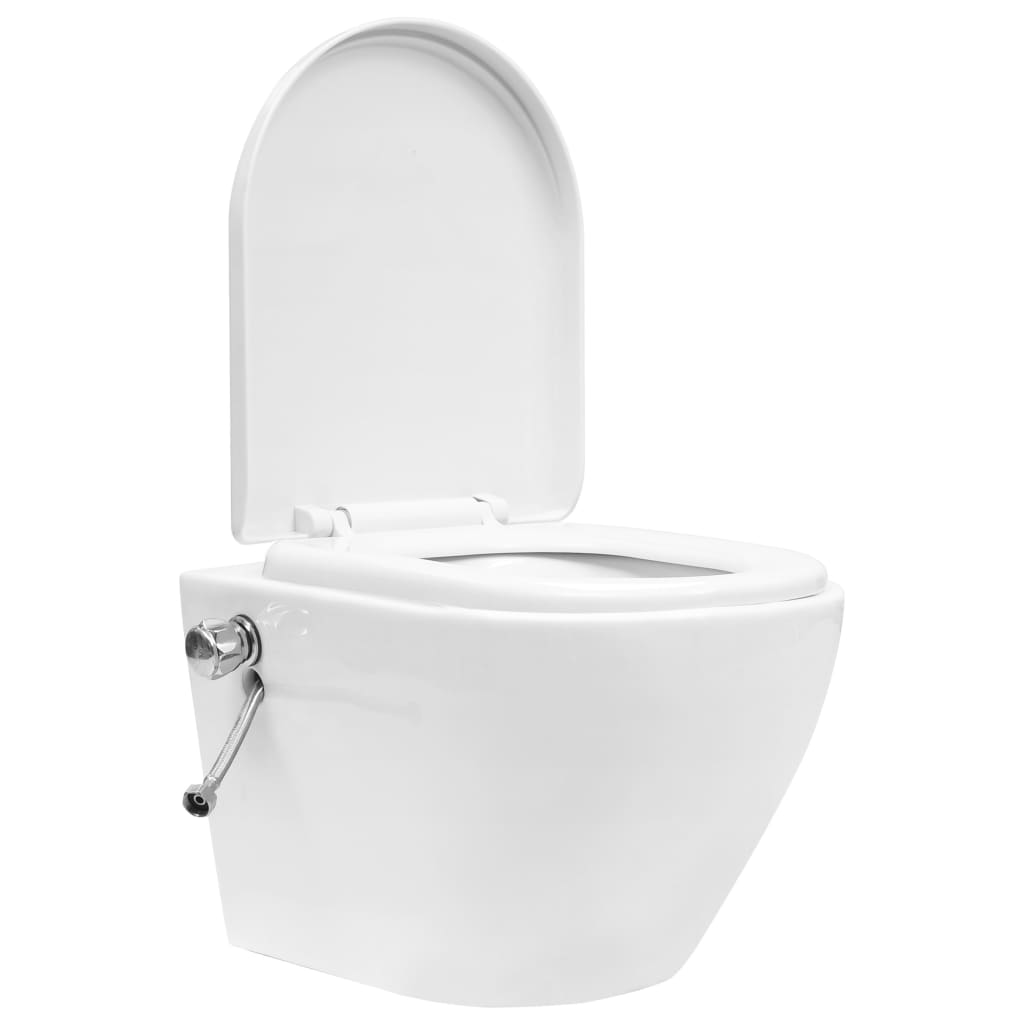 Vas de toaletă suspendat cu rezervor încastrat, alb, ceramică - Lando