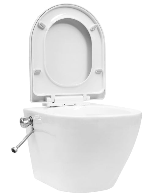 Încărcați imaginea în vizualizatorul Galerie, Vas de toaletă suspendat cu rezervor încastrat, alb, ceramică - Lando
