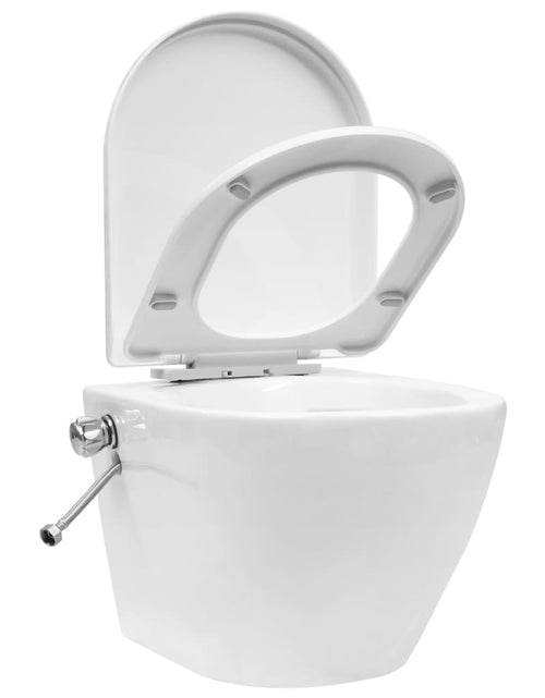 Загрузите изображение в средство просмотра галереи, Vas de toaletă suspendat cu rezervor încastrat, alb, ceramică - Lando
