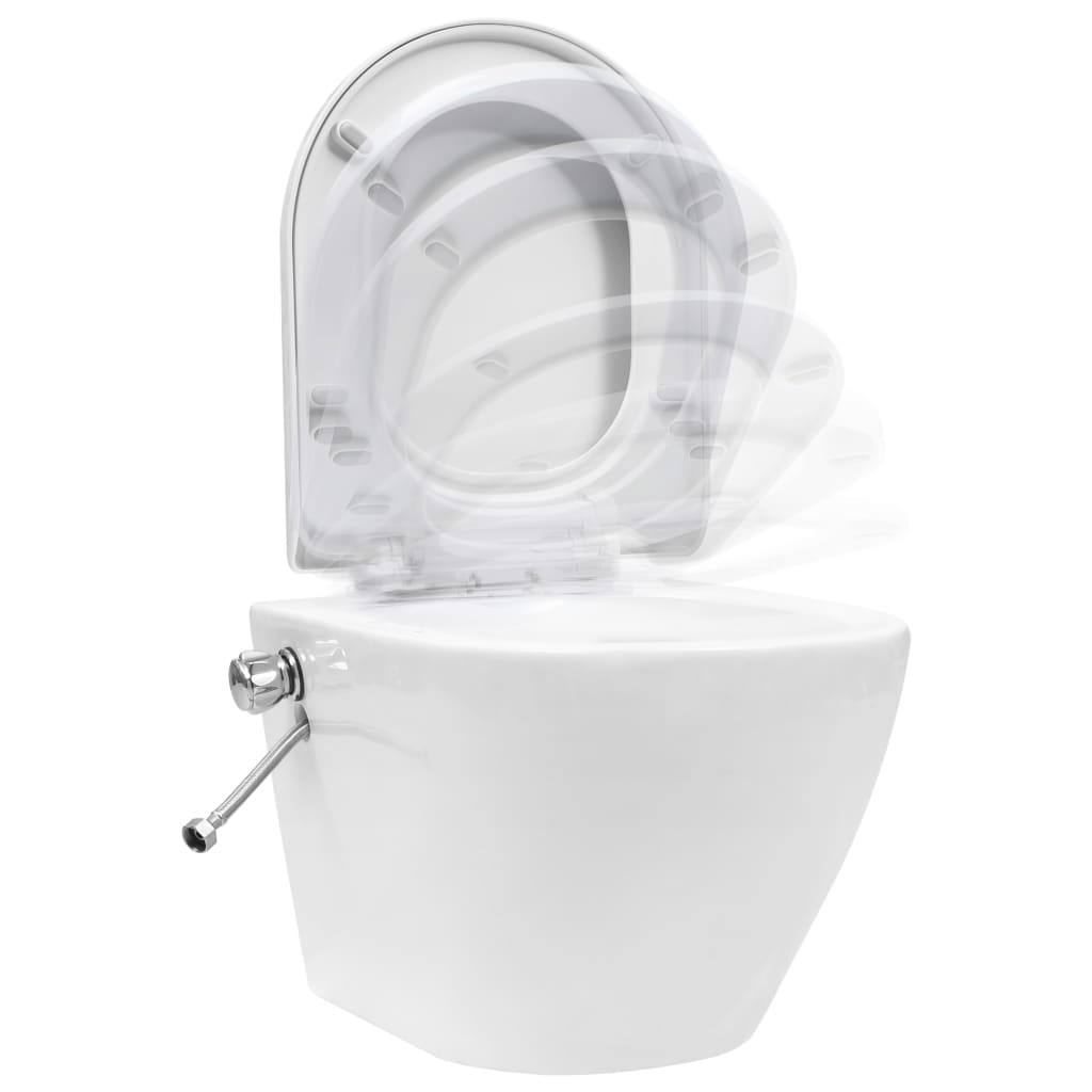 Vas de toaletă suspendat cu rezervor încastrat, alb, ceramică - Lando