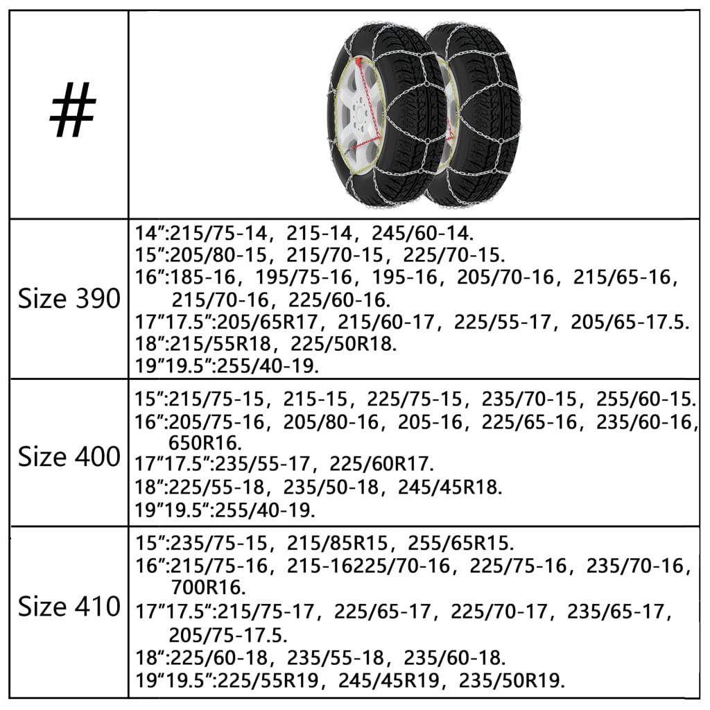 Lanțuri antiderapante de zăpadă auto, 2 buc., 9 mm, KN110 - Lando