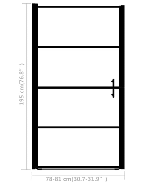 Încărcați imaginea în vizualizatorul Galerie, Ușă de duș, negru, 81 x 195 cm, sticlă securizată mată Lando - Lando
