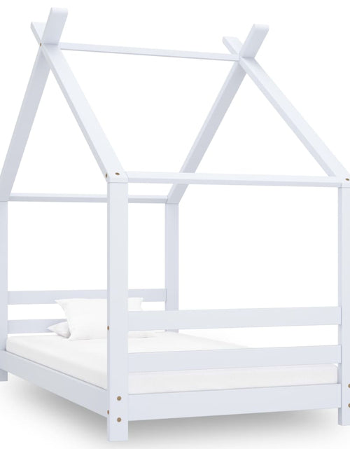 Încărcați imaginea în vizualizatorul Galerie, Cadru pat de copii, alb, 80 x 160 cm, lemn masiv de pin Lando - Lando
