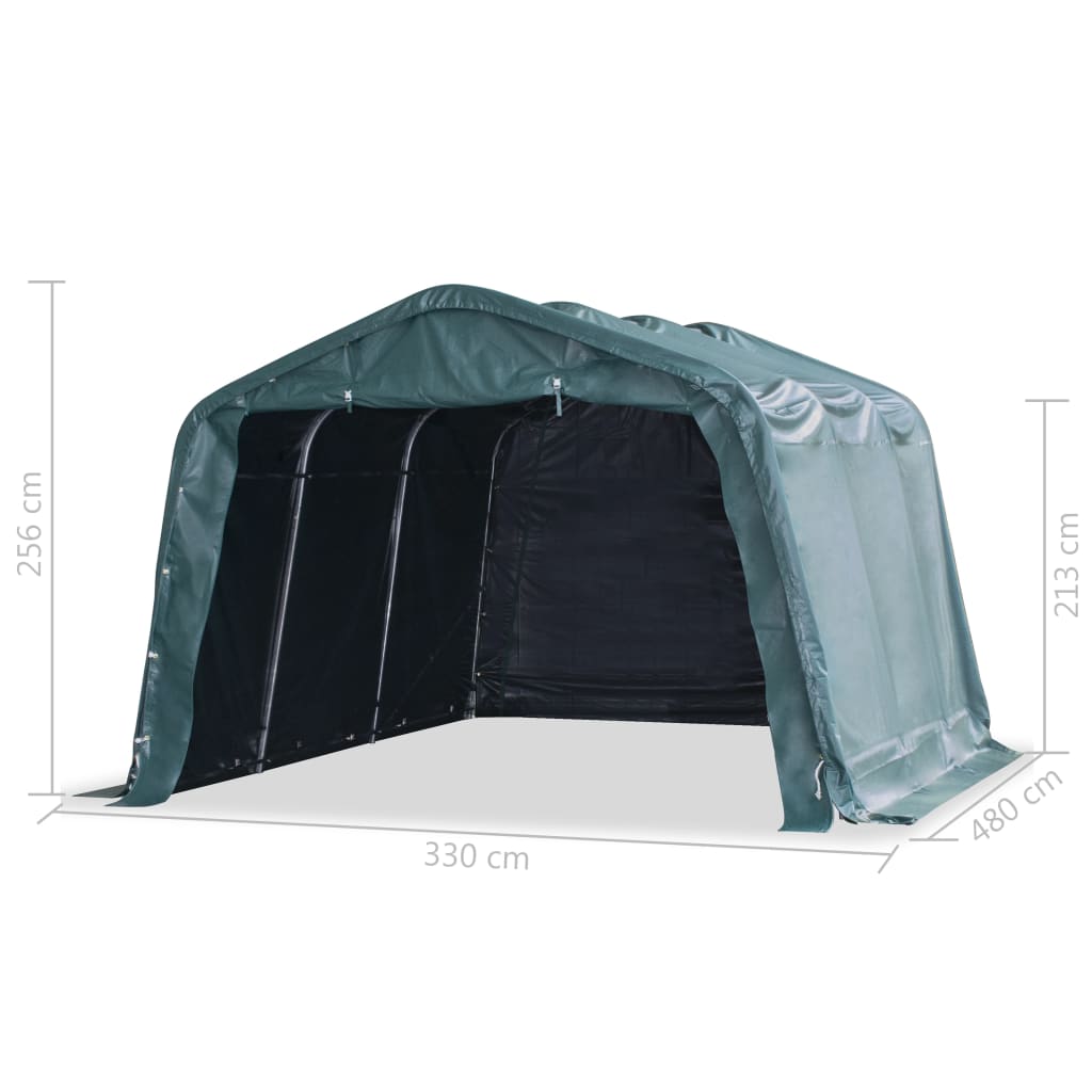 Cort de animale detașabil verde închis 3,3x4,8m PVC 550g/m² Lando - Lando