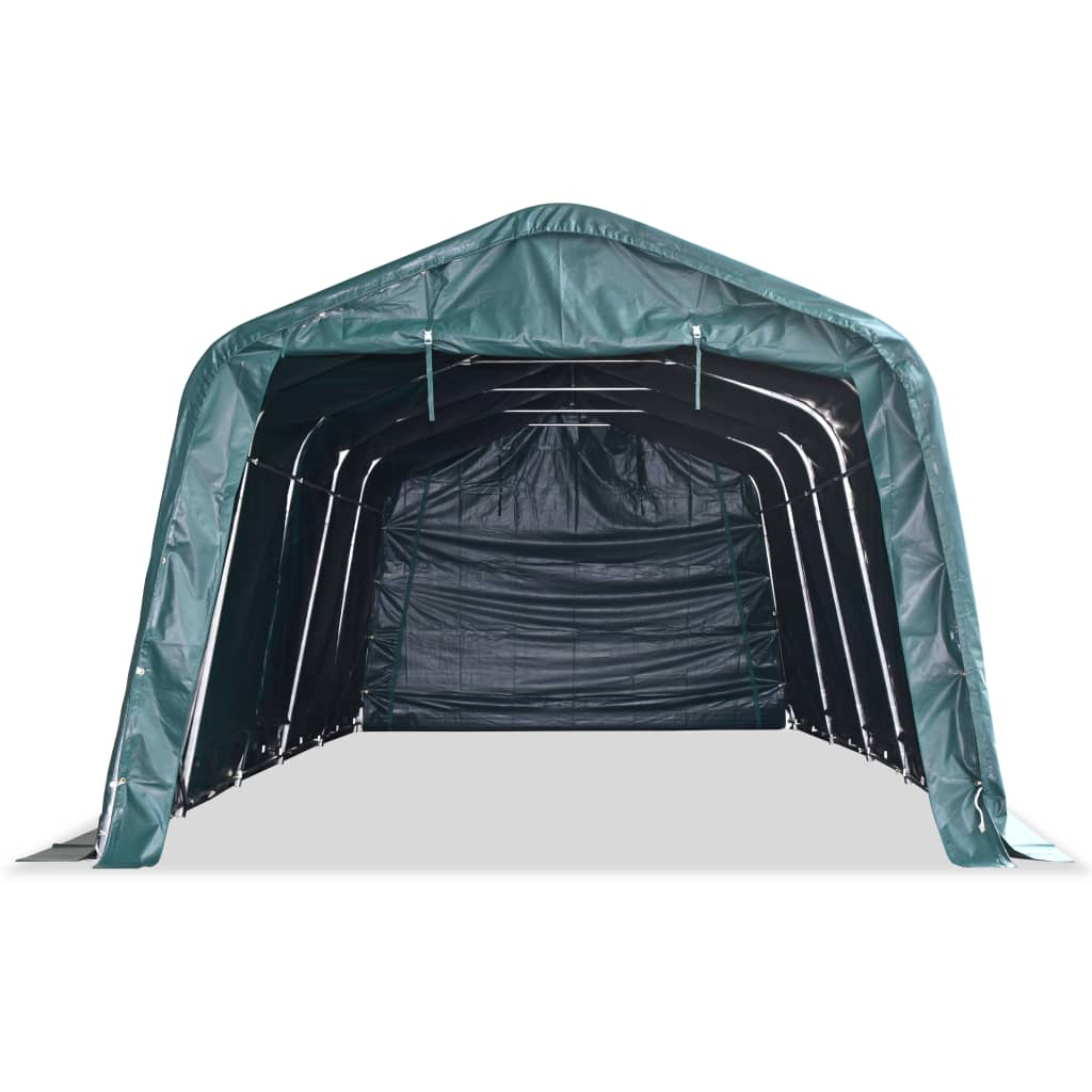 Cort de animale detașabil verde închis 3,3x8 m PVC 550g/m² Lando - Lando