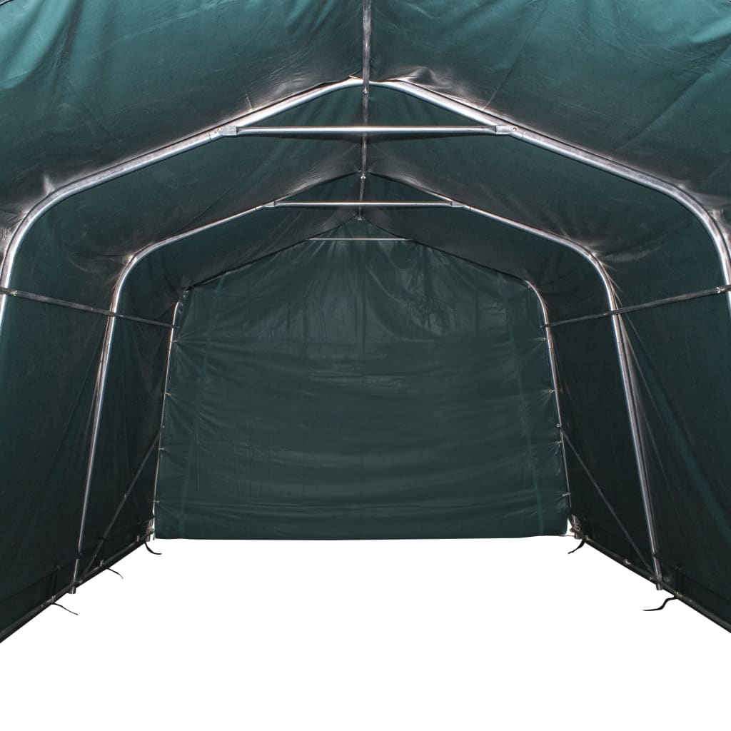 Cort de animale detașabil verde închis 3,3x8 m PVC 550g/m² Lando - Lando