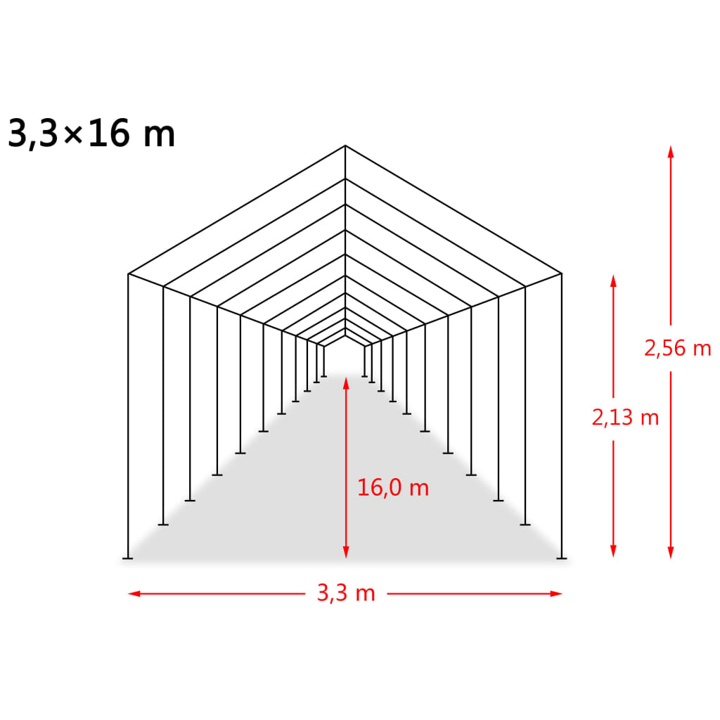 Cort mobil pentru animale verde închis 3,3x16 m PVC 550 g/m² Lando - Lando