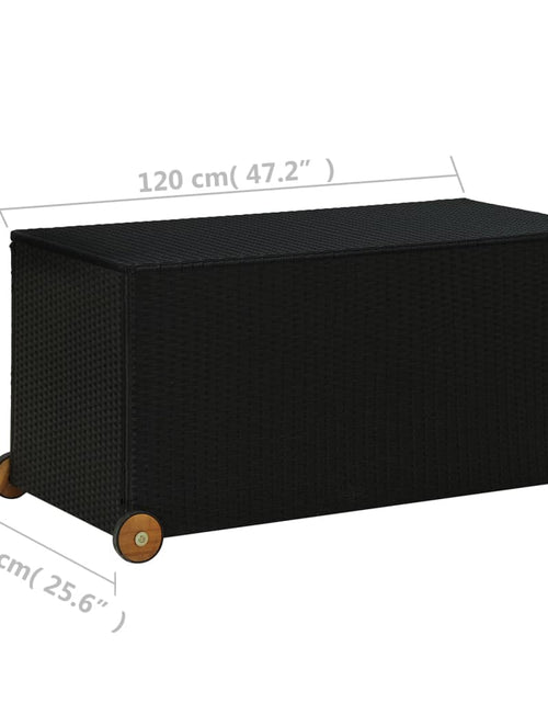 Загрузите изображение в средство просмотра галереи, Ladă de depozitare de grădină, negru, 120x65x61 cm, poliratan - Lando
