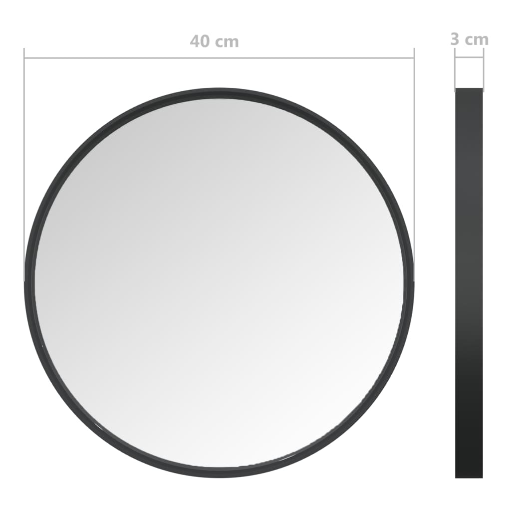 Oglindă de perete, negru, 40 cm - Lando