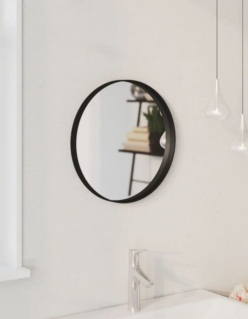 Încărcați imaginea în vizualizatorul Galerie, Oglindă de perete, negru, 40 cm - Lando
