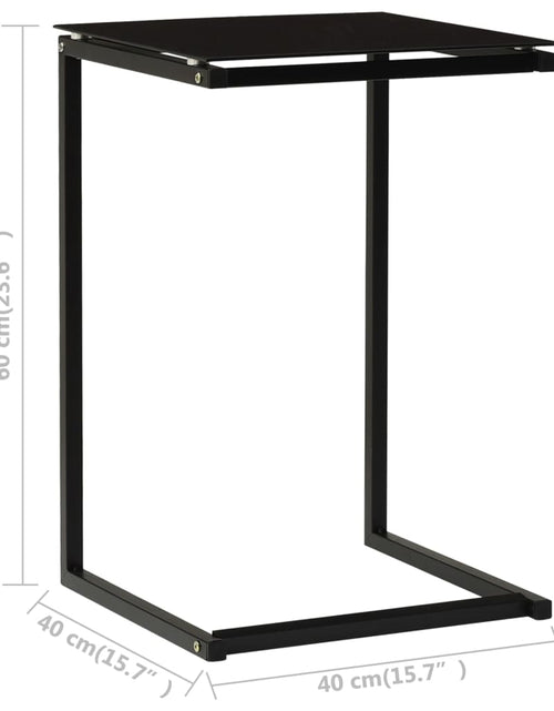 Încărcați imaginea în vizualizatorul Galerie, Masă laterală, negru, 40x40x60 cm, sticlă securizată Lando - Lando
