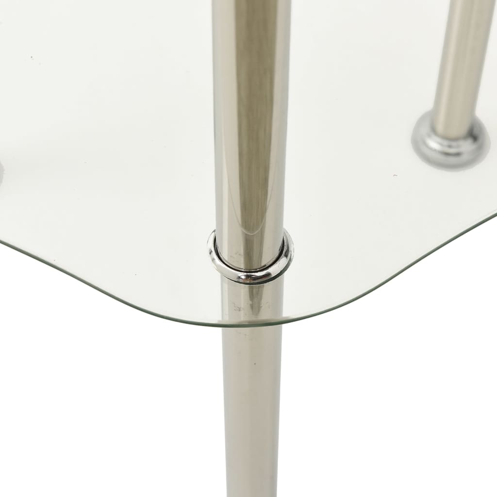 Masă laterală, 2 niveluri, 38x38x50 cm, sticlă securizată - Lando