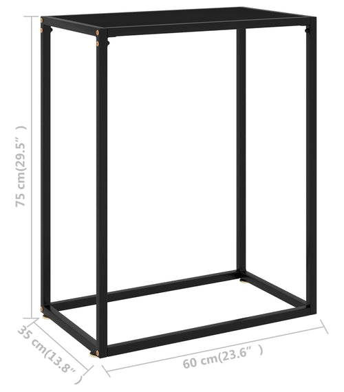 Încărcați imaginea în vizualizatorul Galerie, Masă consolă, negru, 60x35x75 cm, sticlă securizată
