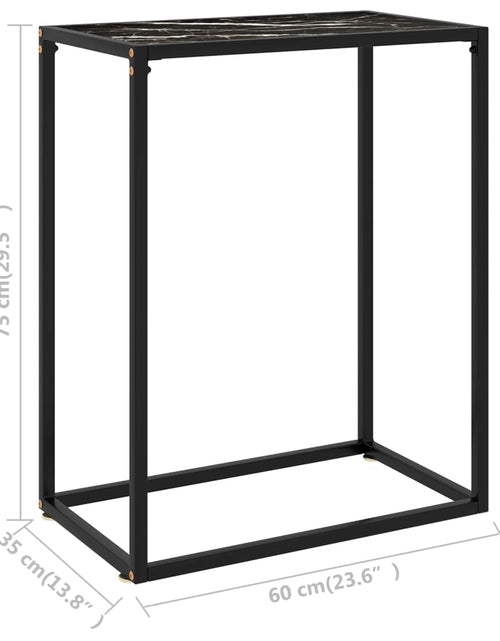 Încărcați imaginea în vizualizatorul Galerie, Masă consolă, negru, 60x35x75 cm, sticlă securizată Lando - Lando
