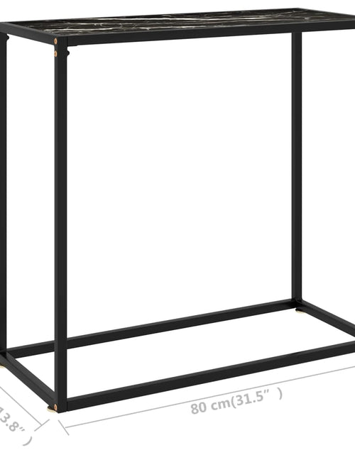 Încărcați imaginea în vizualizatorul Galerie, Masă consolă, negru, 80x35x75 cm, sticlă securizată Lando - Lando

