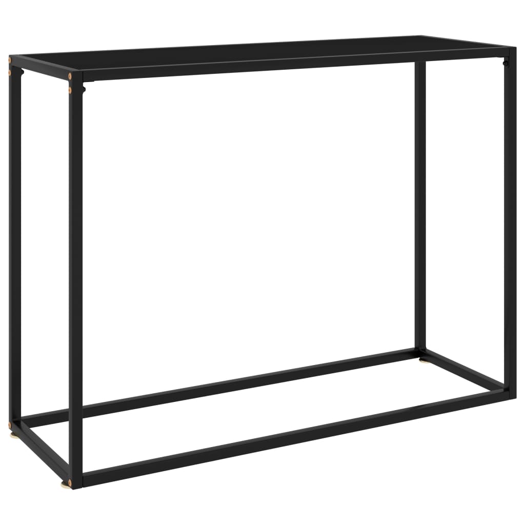Masă consolă, negru, 100x35x75 cm, sticlă securizată - Lando