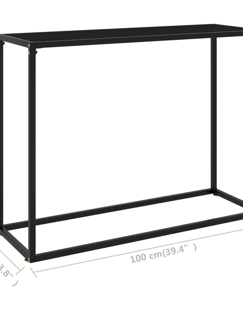 Загрузите изображение в средство просмотра галереи, Masă consolă, negru, 100x35x75 cm, sticlă securizată - Lando

