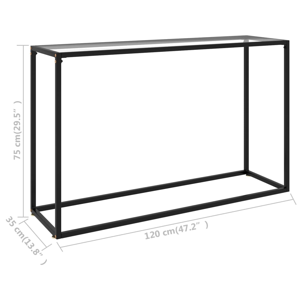 Masă consolă, transparent, 120x35x75 cm, sticlă securizată Lando - Lando