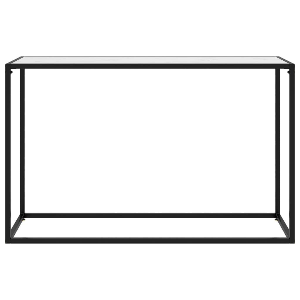Masă consolă, alb, 120x35x75 cm, sticlă securizată - Lando