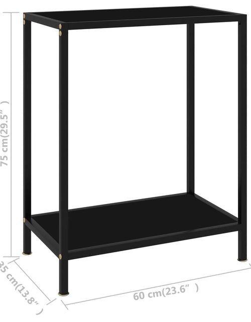 Încărcați imaginea în vizualizatorul Galerie, Masă consolă, negru, 60 x 35 x 75 cm, sticlă securizată Lando - Lando

