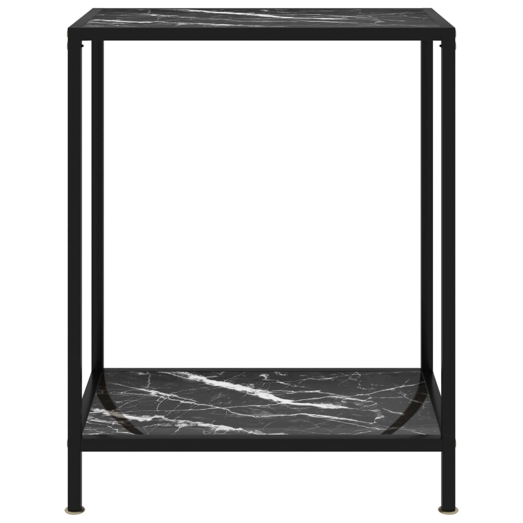 Masă consolă, negru, 60 x 35 x 75 cm, sticlă securizată Lando - Lando