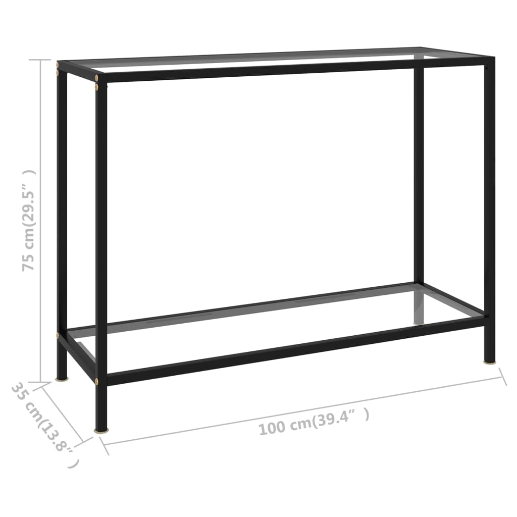 Masă consolă, transparent, 100 x 35 x 75 cm, sticlă securizată Lando - Lando