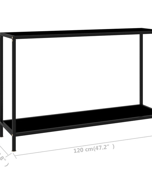Încărcați imaginea în vizualizatorul Galerie, Masă consolă, negru, 120 x 35 x 75 cm, sticlă securizată Lando - Lando
