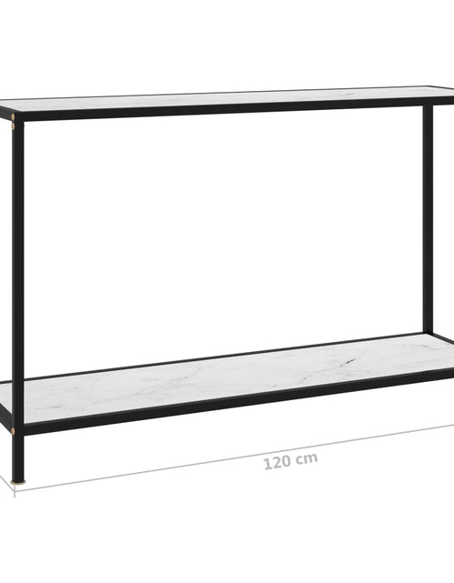 Загрузите изображение в средство просмотра галереи, Masă consolă, alb, 120 x 35 x 75 cm, sticlă securizată - Lando
