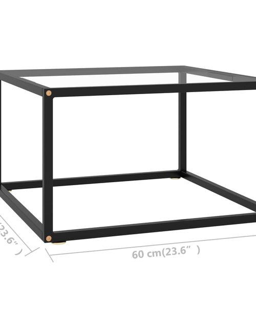 Загрузите изображение в средство просмотра галереи, Măsuță de cafea, negru, 60x60x35 cm, sticlă securizată Lando - Lando
