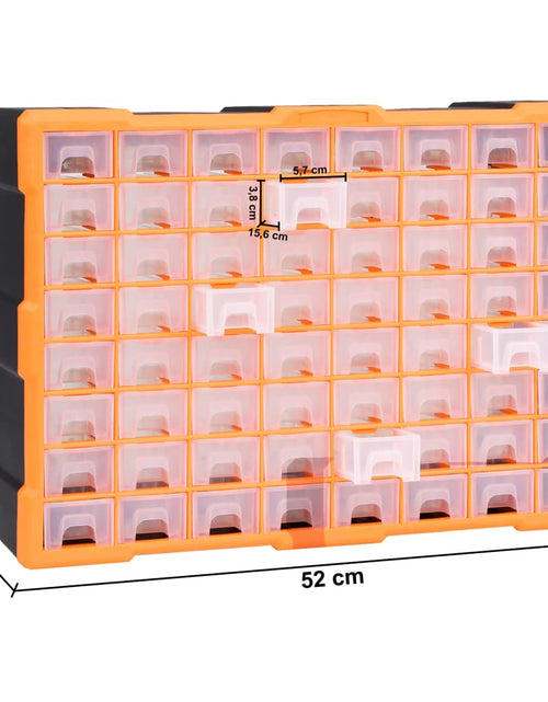 Загрузите изображение в средство просмотра галереи, Organizator cu 64 de sertare, 52 x 16 x 37,5 cm Lando - Lando
