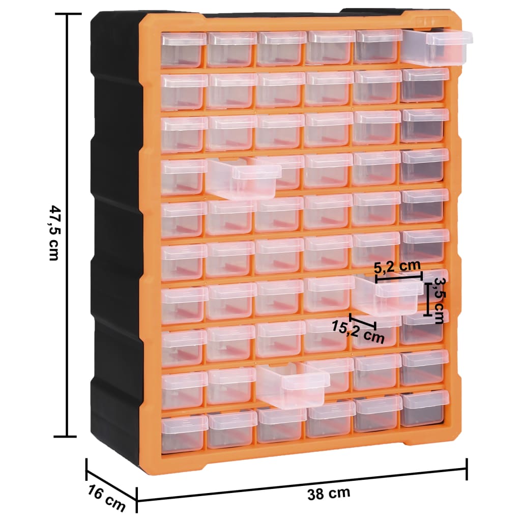 Organizator cu 60 de sertare, 38 x 16 x 47,5 cm Lando - Lando