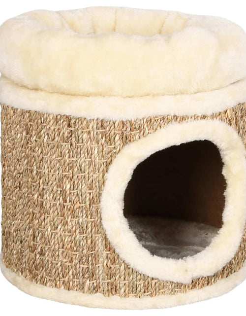 Загрузите изображение в средство просмотра галереи, Căsuță de pisici cu pernă pufoasă, 33 cm, iarbă de mare Lando - Lando

