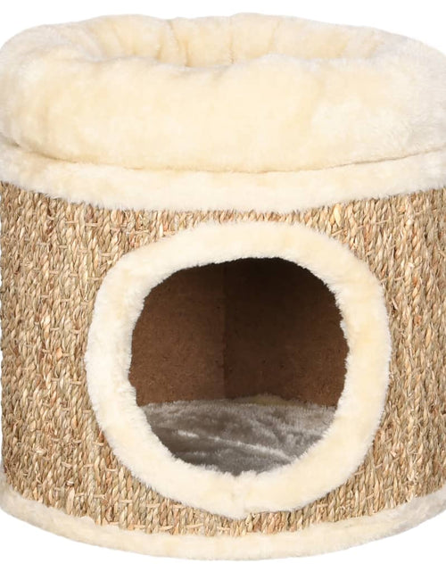 Încărcați imaginea în vizualizatorul Galerie, Căsuță de pisici cu pernă pufoasă, 33 cm, iarbă de mare Lando - Lando
