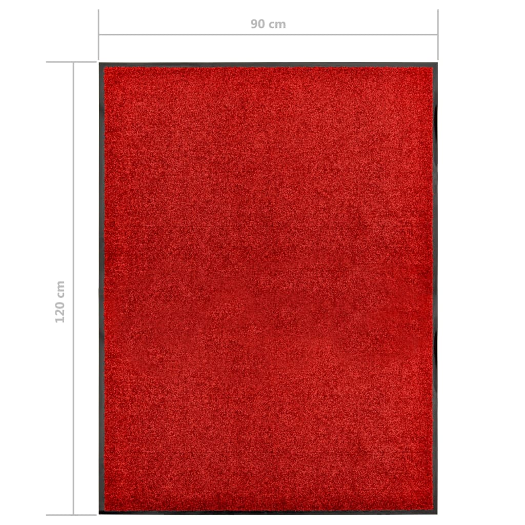 Covoraș de ușă lavabil, roșu, 90 x 120 cm Lando - Lando