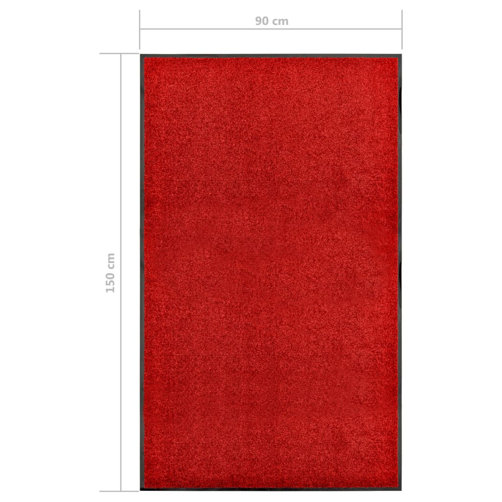 Covoraș de ușă lavabil, roșu, 90 x 150 cm Lando - Lando