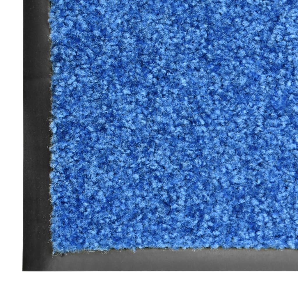 Covoraș de ușă lavabil, albastru, 60 x 180 cm - Lando