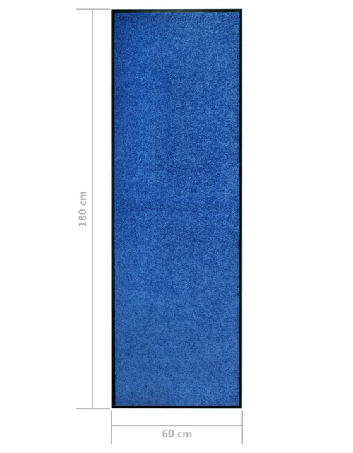 Încărcați imaginea în vizualizatorul Galerie, Covoraș de ușă lavabil, albastru, 60 x 180 cm - Lando
