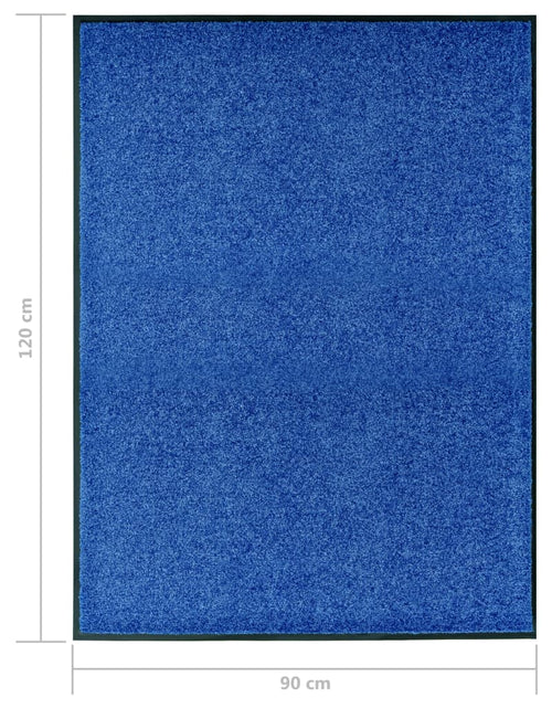 Загрузите изображение в средство просмотра галереи, Covoraș de ușă lavabil, albastru, 90 x 120 cm Lando - Lando
