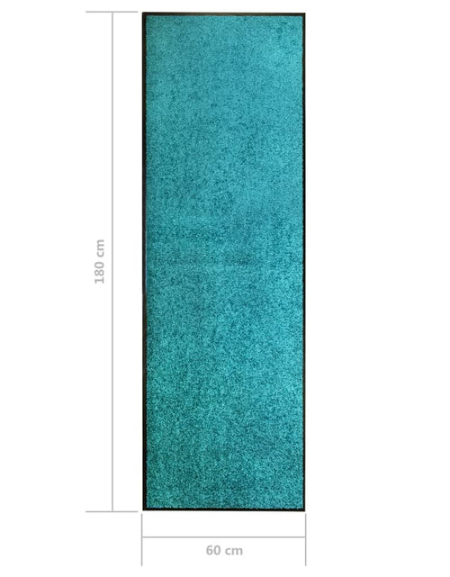 Încărcați imaginea în vizualizatorul Galerie, Covoraș de ușă lavabil, cyan, 60 x 180 cm Lando - Lando
