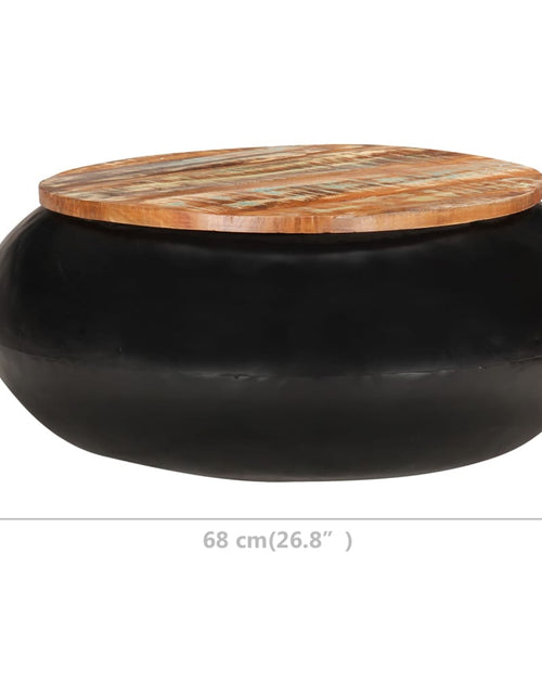 Încărcați imaginea în vizualizatorul Galerie, Măsuță de cafea, negru, 68x68x30 cm, lemn masiv reciclat Lando - Lando
